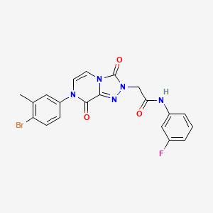 molecular formula C20H15BrFN5O3 B2954527 2-(7-(4-bromo-3-methylphenyl)-3,8-dioxo-7,8-dihydro-[1,2,4]triazolo[4,3-a]pyrazin-2(3H)-yl)-N-(3-fluorophenyl)acetamide CAS No. 941898-80-2
