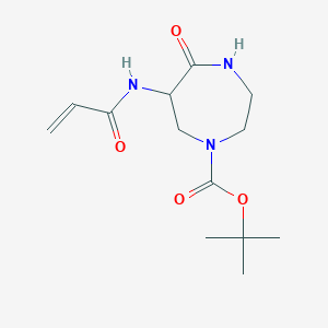 molecular formula C13H21N3O4 B2954541 Tert-butyl 5-oxo-6-(prop-2-enoylamino)-1,4-diazepane-1-carboxylate CAS No. 2411196-04-6