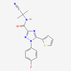 molecular formula C17H14FN5OS B2954545 N-(1-cyano-1-methylethyl)-1-(4-fluorophenyl)-5-(thiophen-2-yl)-1H-1,2,4-triazole-3-carboxamide CAS No. 1797702-66-9