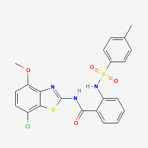 molecular formula C22H18ClN3O4S2 B2954551 N-(7-氯-4-甲氧基-1,3-苯并噻唑-2-基)-2-(4-甲苯磺酰胺基)苯甲酰胺 CAS No. 886949-14-0