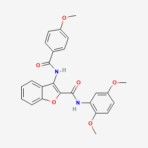 molecular formula C25H22N2O6 B2954555 N-(2,5-dimethoxyphenyl)-3-(4-methoxybenzamido)-1-benzofuran-2-carboxamide CAS No. 888465-31-4