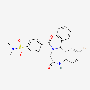 molecular formula C24H22BrN3O4S B2954556 4-(7-bromo-2-oxo-5-phenyl-2,3,4,5-tetrahydro-1H-benzo[e][1,4]diazepine-4-carbonyl)-N,N-dimethylbenzenesulfonamide CAS No. 313262-76-9