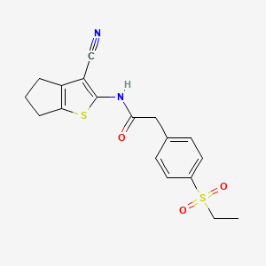 N-(3-cyano-5,6-dihydro-4H-cyclopenta[b]thiophen-2-yl)-2-(4-(ethylsulfonyl)phenyl)acetamide