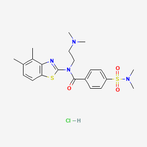 molecular formula C22H29ClN4O3S2 B2954567 N-(2-(dimethylamino)ethyl)-N-(4,5-dimethylbenzo[d]thiazol-2-yl)-4-(N,N-dimethylsulfamoyl)benzamide hydrochloride CAS No. 1215695-55-8