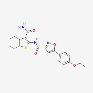 molecular formula C21H21N3O4S B2954579 N-(3-carbamoyl-4,5,6,7-tetrahydro-1-benzothiophen-2-yl)-5-(4-ethoxyphenyl)-1,2-oxazole-3-carboxamide CAS No. 898513-16-1