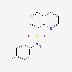 molecular formula C15H11FN2O2S B2954580 N-(4-fluorophenyl)quinoline-8-sulfonamide CAS No. 794552-09-3