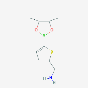 molecular formula C11H18BNO2S B2954585 [5-(四甲基-1,3,2-二氧杂硼环-2-基)噻吩-2-基]甲胺 CAS No. 2377311-39-0