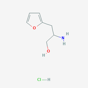 molecular formula C7H12ClNO2 B2954591 2-氨基-3-(呋喃-2-基)丙醇；盐酸盐 CAS No. 1379944-57-6