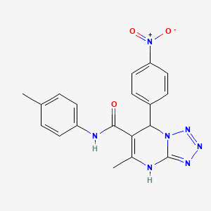 molecular formula C19H17N7O3 B2954594 5-methyl-N-(4-methylphenyl)-7-(4-nitrophenyl)-4,7-dihydrotetrazolo[1,5-a]pyrimidine-6-carboxamide CAS No. 441289-84-5