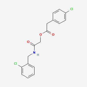 molecular formula C17H15Cl2NO3 B2954602 2-[(2-Chlorobenzyl)amino]-2-oxoethyl (4-chlorophenyl)acetate CAS No. 391239-89-7