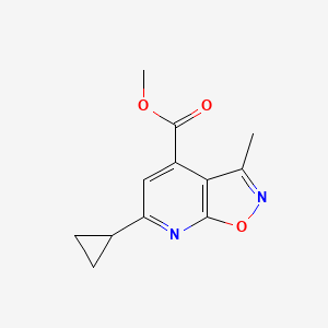 molecular formula C12H12N2O3 B2954605 Methyl 6-cyclopropyl-3-methylisoxazolo[5,4-b]pyridine-4-carboxylate CAS No. 931997-41-0