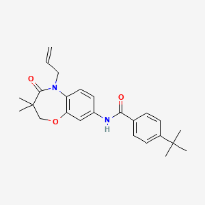 molecular formula C25H30N2O3 B2954606 N-(5-allyl-3,3-dimethyl-4-oxo-2,3,4,5-tetrahydrobenzo[b][1,4]oxazepin-8-yl)-4-(tert-butyl)benzamide CAS No. 921525-17-9