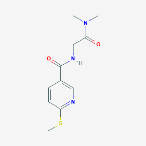 molecular formula C11H15N3O2S B2954609 N,N-dimethyl-2-{[6-(methylsulfanyl)pyridin-3-yl]formamido}acetamide CAS No. 1797823-72-3