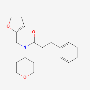 N-(furan-2-ylmethyl)-3-phenyl-N-(tetrahydro-2H-pyran-4-yl)propanamide