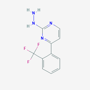 2-Hydrazino-4-[2-(trifluoromethyl)phenyl]pyrimidine