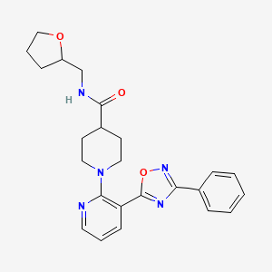 molecular formula C24H27N5O3 B2954643 N-[(oxolan-2-yl)methyl]-1-[3-(3-phenyl-1,2,4-oxadiazol-5-yl)pyridin-2-yl]piperidine-4-carboxamide CAS No. 1251682-70-8