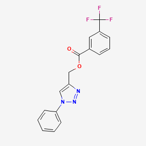 molecular formula C17H12F3N3O2 B2954661 (1-phenyl-1H-1,2,3-triazol-4-yl)methyl 3-(trifluoromethyl)benzenecarboxylate CAS No. 338757-36-1