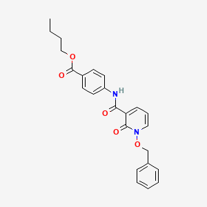 molecular formula C24H24N2O5 B2954662 butyl 4-[1-(benzyloxy)-2-oxo-1,2-dihydropyridine-3-amido]benzoate CAS No. 852365-07-2