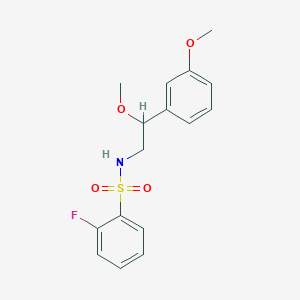 molecular formula C16H18FNO4S B2954665 2-fluoro-N-(2-methoxy-2-(3-methoxyphenyl)ethyl)benzenesulfonamide CAS No. 1797558-03-2