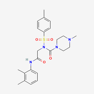 molecular formula C23H30N4O4S B2954668 N-(2-((2,3-dimethylphenyl)amino)-2-oxoethyl)-4-methyl-N-tosylpiperazine-1-carboxamide CAS No. 887196-70-5