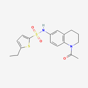 molecular formula C17H20N2O3S2 B2954672 N-(1-acetyl-1,2,3,4-tetrahydroquinolin-6-yl)-5-ethylthiophene-2-sulfonamide CAS No. 1005299-64-8