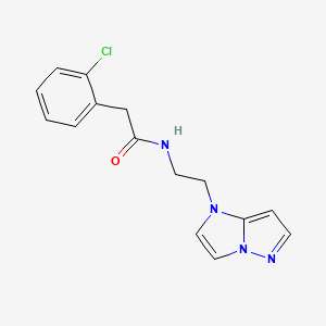 molecular formula C15H15ClN4O B2954683 2-(2-chlorophenyl)-N-(2-{1H-pyrazolo[1,5-a]imidazol-1-yl}ethyl)acetamide CAS No. 1795297-18-5
