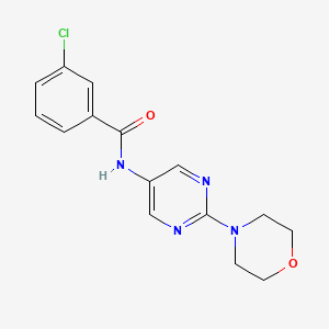 molecular formula C15H15ClN4O2 B2954696 3-chloro-N-(2-morpholinopyrimidin-5-yl)benzamide CAS No. 1359636-46-6