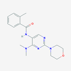 B2954717 N-(4-(dimethylamino)-2-morpholinopyrimidin-5-yl)-2-methylbenzamide CAS No. 1797670-09-7