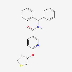 molecular formula C23H22N2O2S B2954723 N-benzhydryl-6-((tetrahydrothiophen-3-yl)oxy)nicotinamide CAS No. 2034299-40-4
