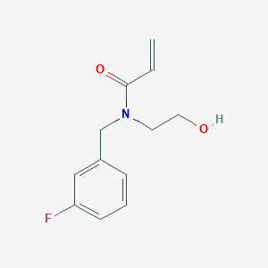 molecular formula C12H14FNO2 B2954728 N-[(3-Fluorophenyl)methyl]-N-(2-hydroxyethyl)prop-2-enamide CAS No. 2411286-01-4