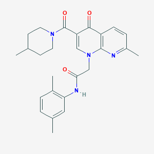 molecular formula C26H30N4O3 B2954748 N-(2,5-dimethylphenyl)-2-(7-methyl-3-(4-methylpiperidine-1-carbonyl)-4-oxo-1,8-naphthyridin-1(4H)-yl)acetamide CAS No. 1251694-92-4