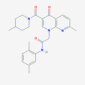 B2954748 N-(2,5-dimethylphenyl)-2-(7-methyl-3-(4-methylpiperidine-1-carbonyl)-4-oxo-1,8-naphthyridin-1(4H)-yl)acetamide CAS No. 1251694-92-4