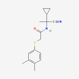 molecular formula C16H20N2OS B2954780 N-(1-cyano-1-cyclopropylethyl)-2-[(3,4-dimethylphenyl)sulfanyl]acetamide CAS No. 1258658-53-5