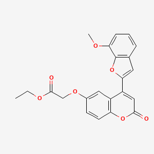 molecular formula C22H18O7 B2954781 ethyl 2-((4-(7-methoxybenzofuran-2-yl)-2-oxo-2H-chromen-6-yl)oxy)acetate CAS No. 898447-75-1