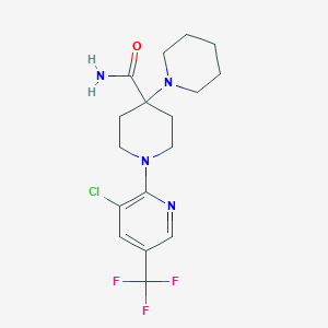 1-[3-Chloro-5-(trifluoromethyl)pyridin-2-yl]-4-piperidin-1-ylpiperidine-4-carboxamide