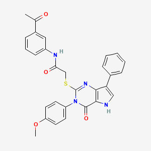 N-(3-acetylphenyl)-2-((3-(4-methoxyphenyl)-4-oxo-7-phenyl-4,5-dihydro-3H-pyrrolo[3,2-d]pyrimidin-2-yl)thio)acetamide