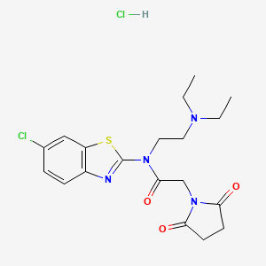 molecular formula C19H24Cl2N4O3S B2954799 N-(6-CHLORO-1,3-BENZOTHIAZOL-2-YL)-N-[2-(DIETHYLAMINO)ETHYL]-2-(2,5-DIOXOPYRROLIDIN-1-YL)ACETAMIDE HYDROCHLORIDE CAS No. 1216418-40-4
