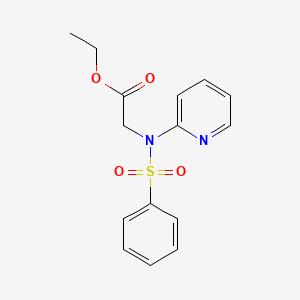 molecular formula C15H16N2O4S B2954807 Ethyl 2-[(phenylsulfonyl)(2-pyridinyl)amino]acetate CAS No. 866143-44-4