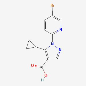 B2954864 1-(5-Bromopyridin-2-yl)-5-cyclopropyl-1h-pyrazole-4-carboxylic acid CAS No. 1496108-57-6