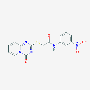 molecular formula C15H11N5O4S B2954881 N-(3-nitrophenyl)-2-({4-oxo-4H-pyrido[1,2-a][1,3,5]triazin-2-yl}sulfanyl)acetamide CAS No. 896327-73-4
