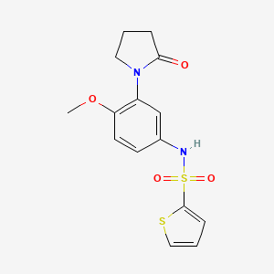 molecular formula C15H16N2O4S2 B2954885 N-[4-methoxy-3-(2-oxopyrrolidin-1-yl)phenyl]thiophene-2-sulfonamide CAS No. 941872-38-4