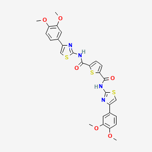 molecular formula C28H24N4O6S3 B2954916 N2,N5-bis(4-(3,4-dimethoxyphenyl)thiazol-2-yl)thiophene-2,5-dicarboxamide CAS No. 391896-38-1
