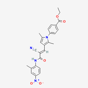 ethyl 4-[3-[(E)-2-cyano-3-(2-methyl-4-nitroanilino)-3-oxoprop-1-enyl]-2,5-dimethylpyrrol-1-yl]benzoate