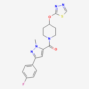 (4-((1,3,4-thiadiazol-2-yl)oxy)piperidin-1-yl)(3-(4-fluorophenyl)-1-methyl-1H-pyrazol-5-yl)methanone