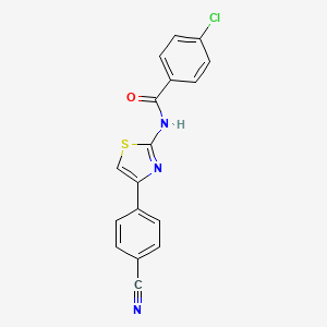 4-chloro-N-[4-(4-cyanophenyl)-1,3-thiazol-2-yl]benzamide