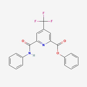 molecular formula C20H13F3N2O3 B2954976 Phenyl 6-(anilinocarbonyl)-4-(trifluoromethyl)-2-pyridinecarboxylate CAS No. 1208366-35-1