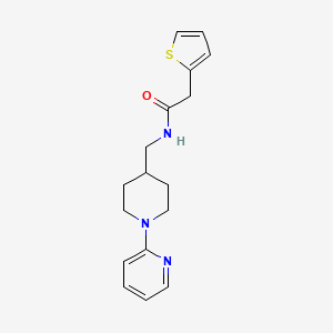 molecular formula C17H21N3OS B2955012 N-((1-(pyridin-2-yl)piperidin-4-yl)methyl)-2-(thiophen-2-yl)acetamide CAS No. 1234878-77-3