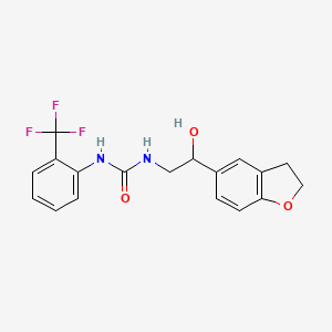 molecular formula C18H17F3N2O3 B2955013 1-(2-(2,3-Dihydrobenzofuran-5-yl)-2-hydroxyethyl)-3-(2-(trifluoromethyl)phenyl)urea CAS No. 1421465-98-6