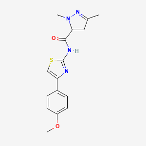 molecular formula C16H16N4O2S B2955019 N-(4-(4-methoxyphenyl)thiazol-2-yl)-1,3-dimethyl-1H-pyrazole-5-carboxamide CAS No. 1013782-87-0