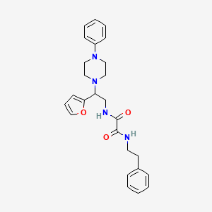 molecular formula C26H30N4O3 B2955034 N1-(2-(furan-2-yl)-2-(4-phenylpiperazin-1-yl)ethyl)-N2-phenethyloxalamide CAS No. 877631-76-0